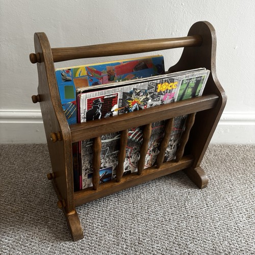 Vintage oak magazine rack mid - vintage,